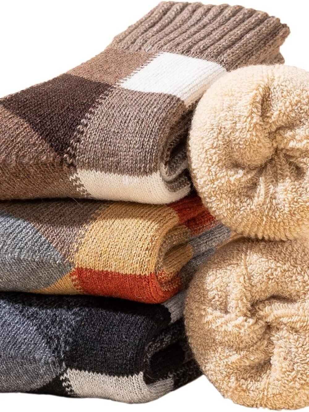 3Pack Mens Super Thick Wool Warm Socks - Soft Comfort Casual Crew Winter Socks